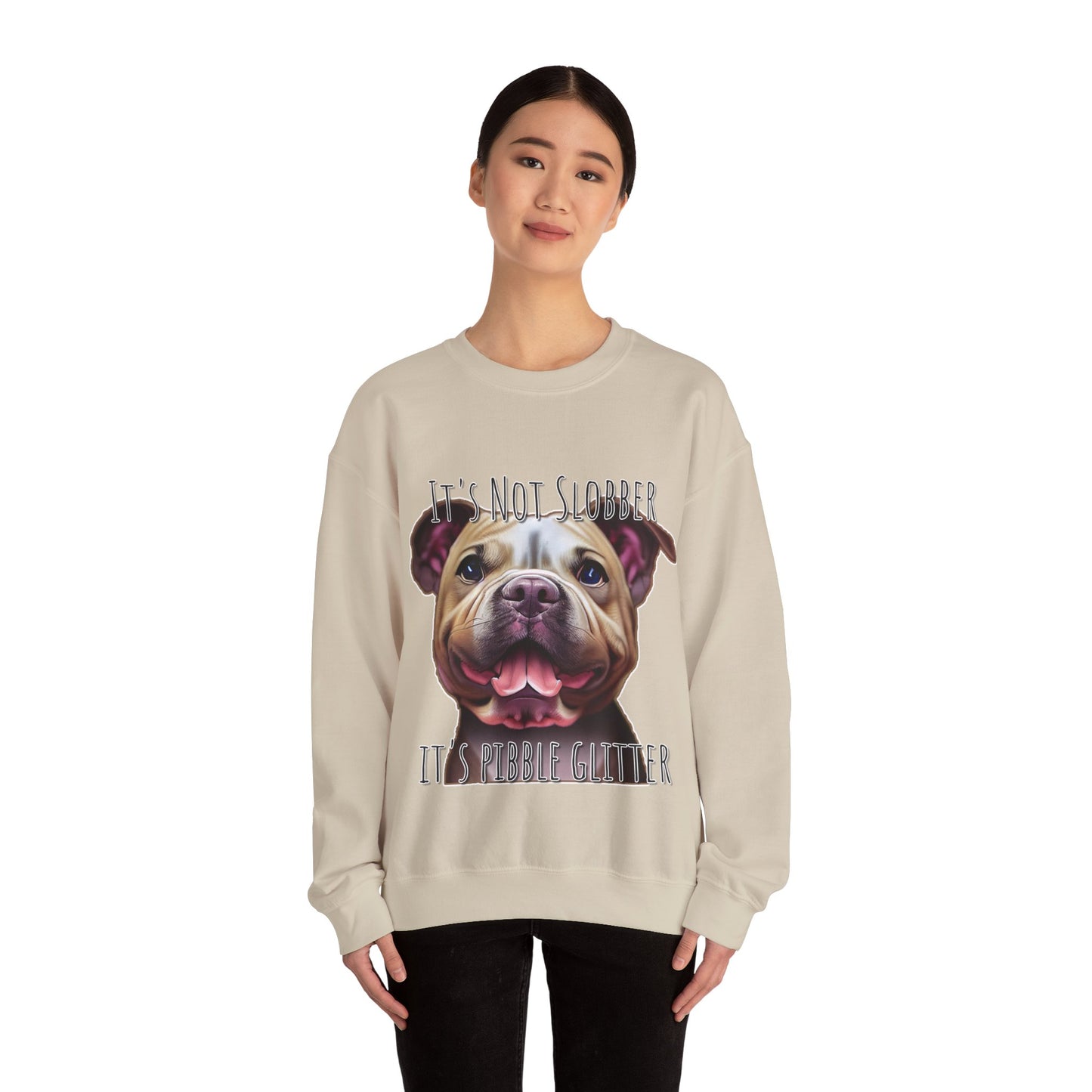 It's Not Slobber, It's Pibble Glitter (American Pit Bull Terrier / Pittie) - Unisex Heavy Blend Crewneck Sweatshirt