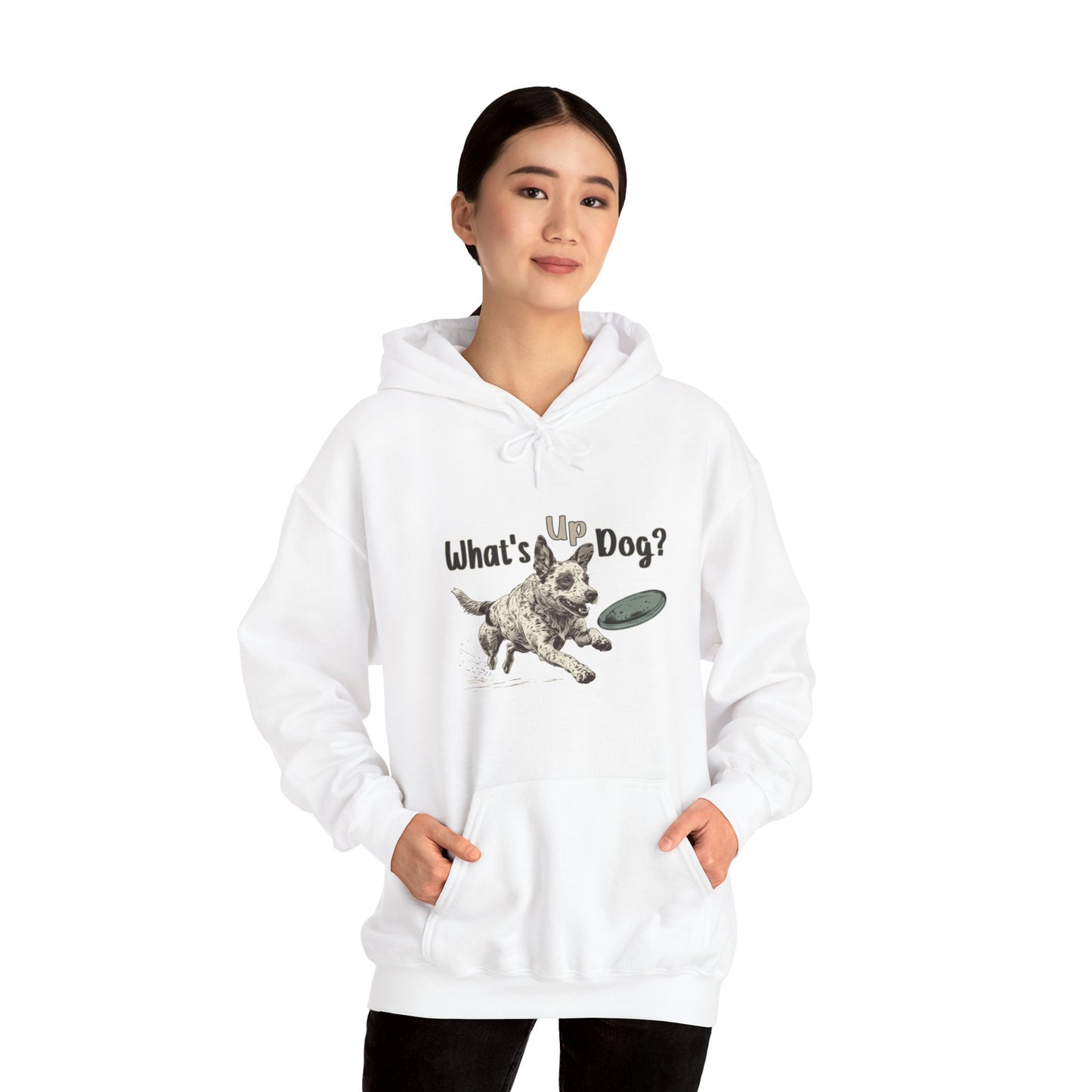 Australian Cattle Dog - What's Up Dog? Frisbee Disc Sports  - Unisex Heavy Blend Hooded Sweatshirt