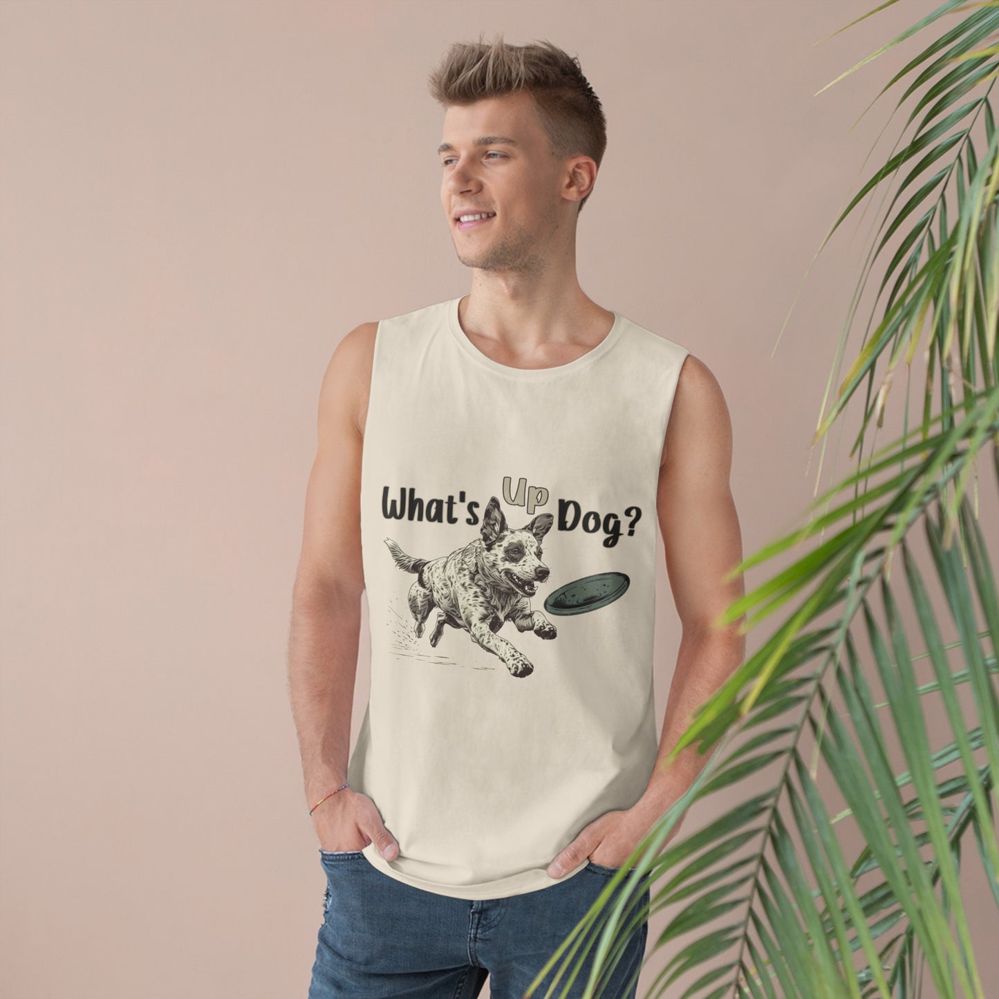 Australian Cattle Dog - What's Up Dog? Frisbee Disc Sports - Unisex Barnard Tank Top w/ Raw Armholes