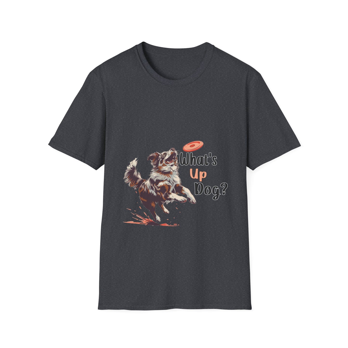 Australian Shepherd - What's Up Dog? Frisbee Disc Sports - Unisex Softstyle T-Shirt