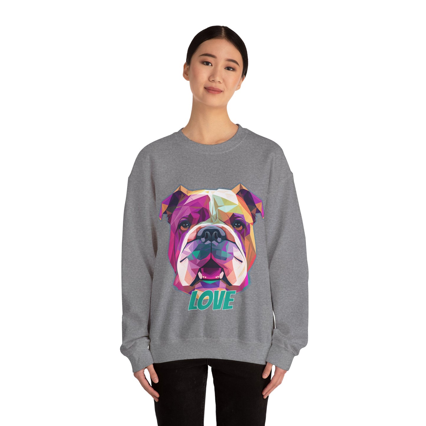 Bulldog - Low Poly LOVE  - Unisex Heavy Blend Crewneck Sweatshirt