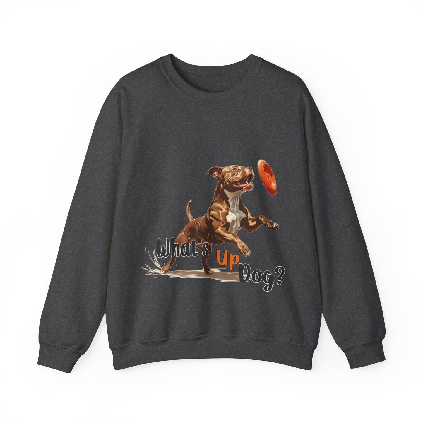 American Pit Bull Terrier - What's Up Dog? Frisbee Disc Sports - Unisex Heavy Blend Crewneck Sweatshirt