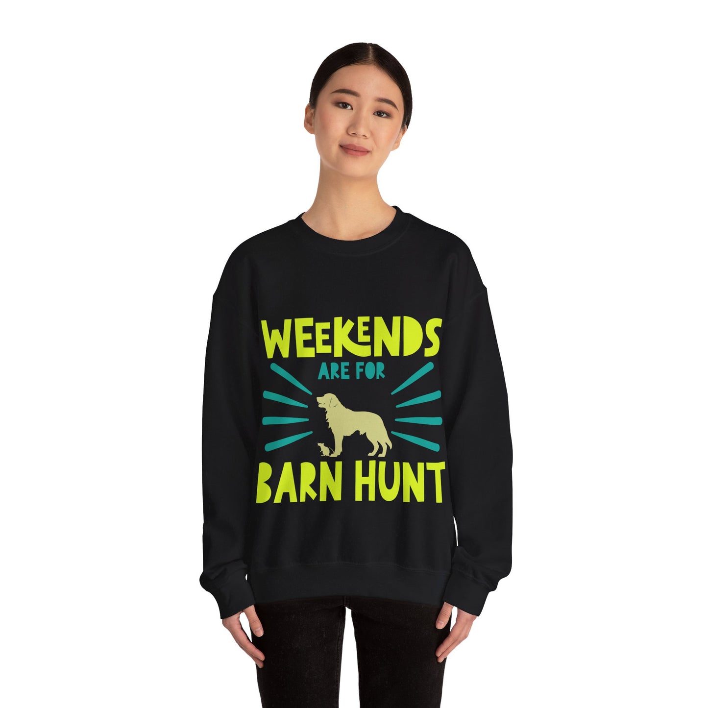 Weekends Are For Barn Hunt - Crewneck Sweatshirt, Heavy Blend, For All Genders