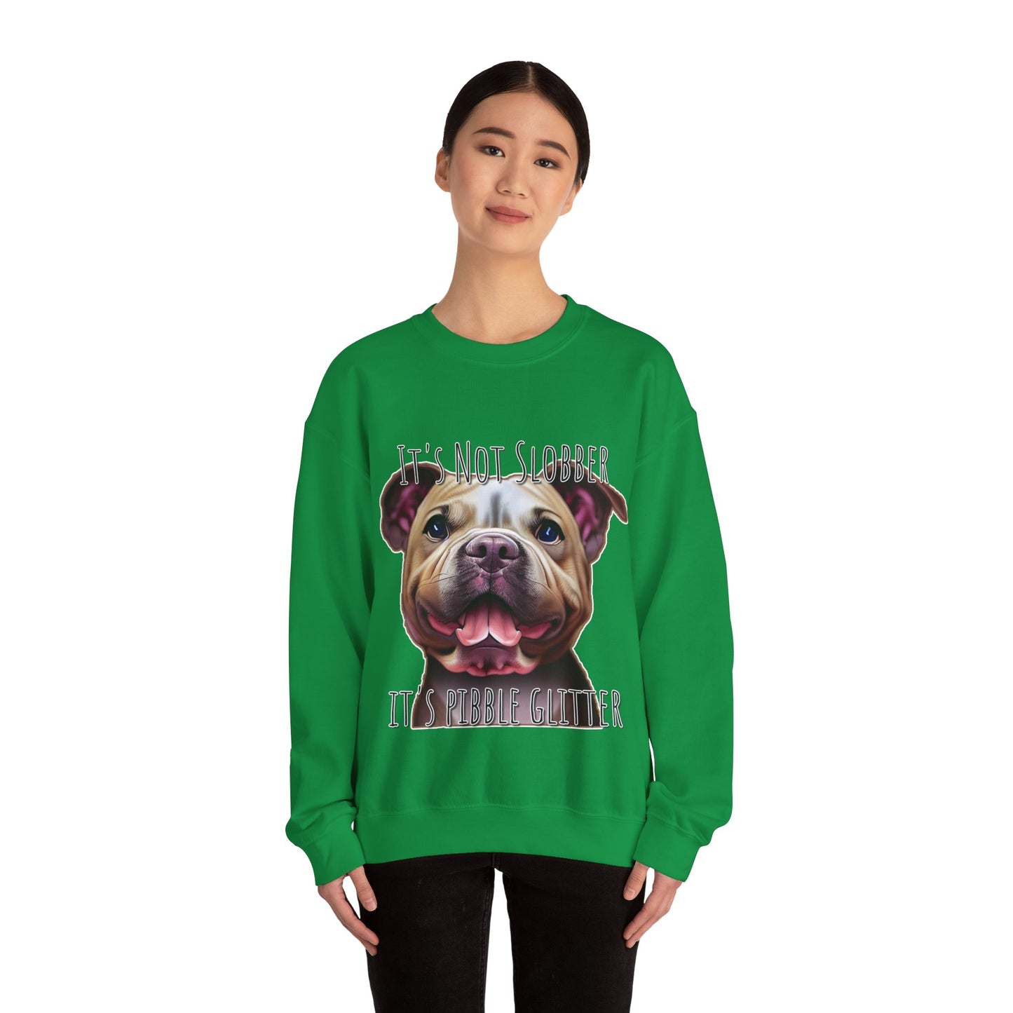 It's Not Slobber, It's Pibble Glitter (American Pit Bull Terrier / Pittie) - Unisex Heavy Blend Crewneck Sweatshirt