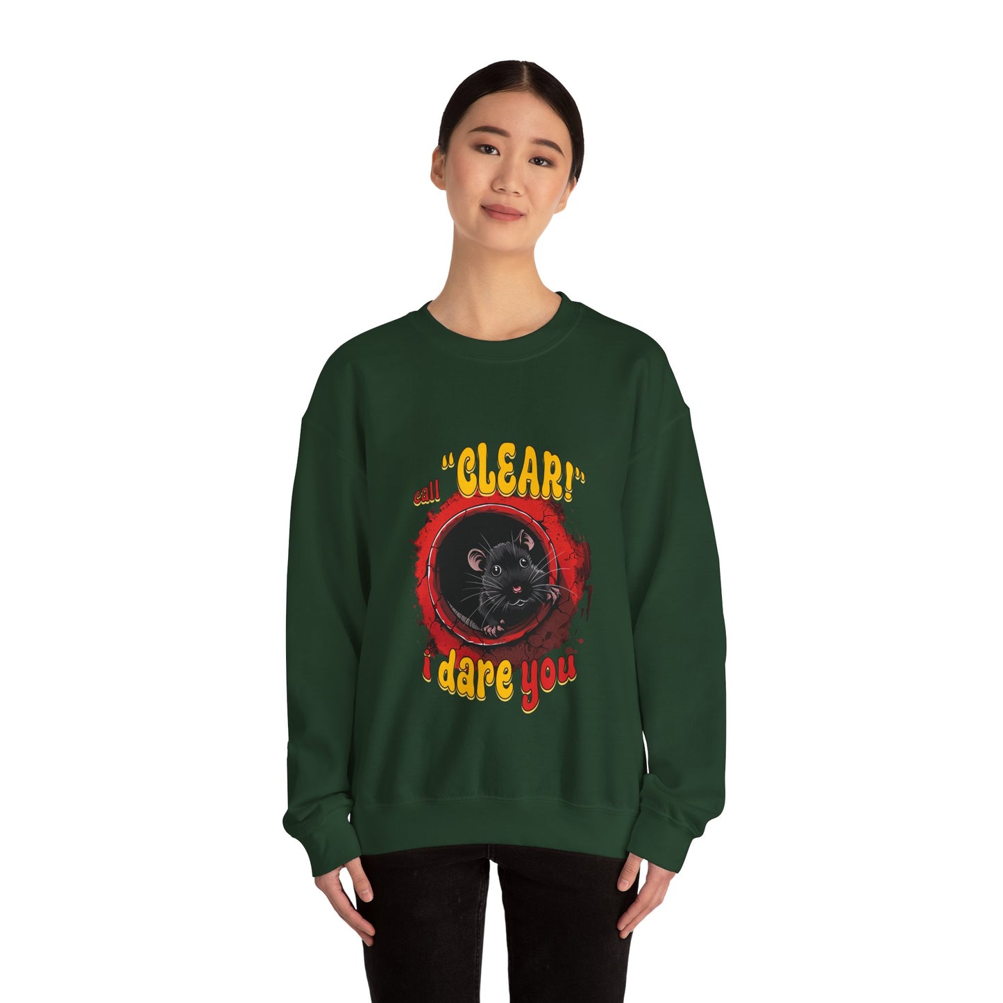 Call clear, I dare you (barn hunt) - Unisex Heavy Blend Crewneck Sweatshirt