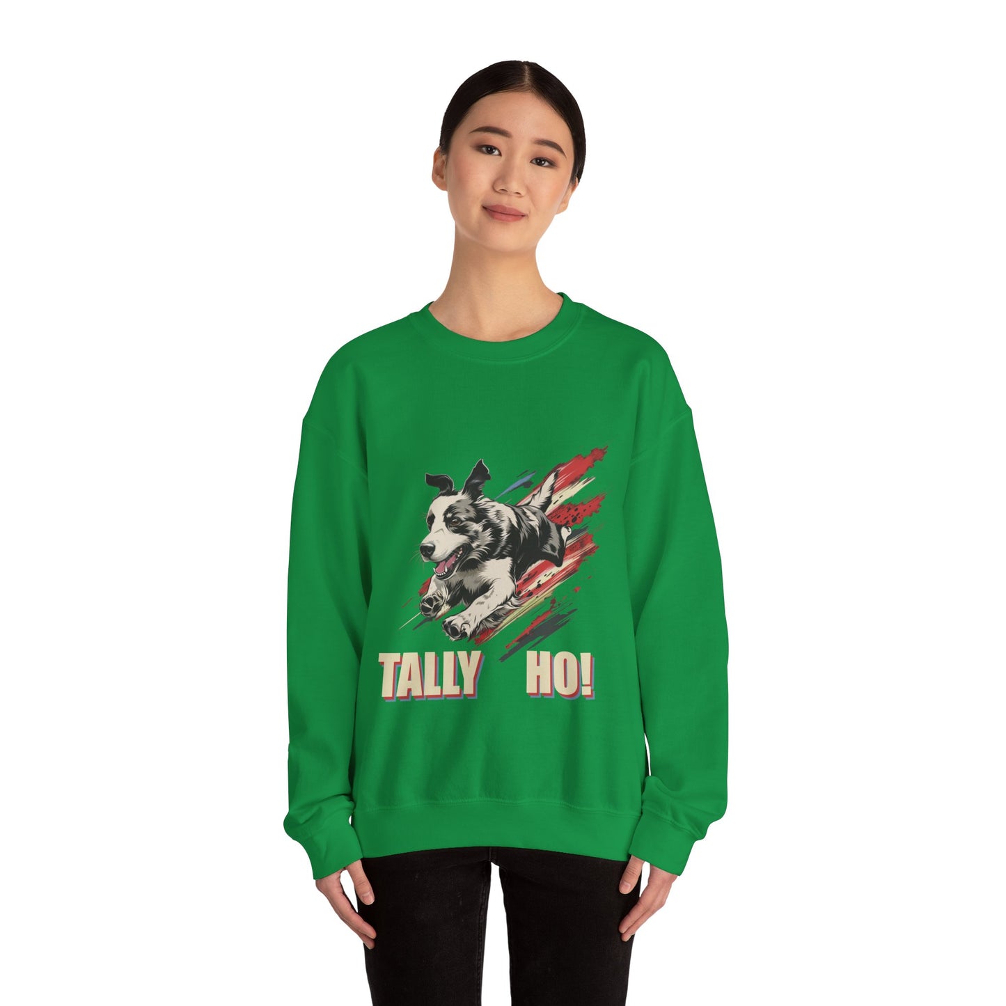 Border Collie: Tally Ho! A FastCAT Design - Unisex Heavy Blend Crewneck Sweatshirt