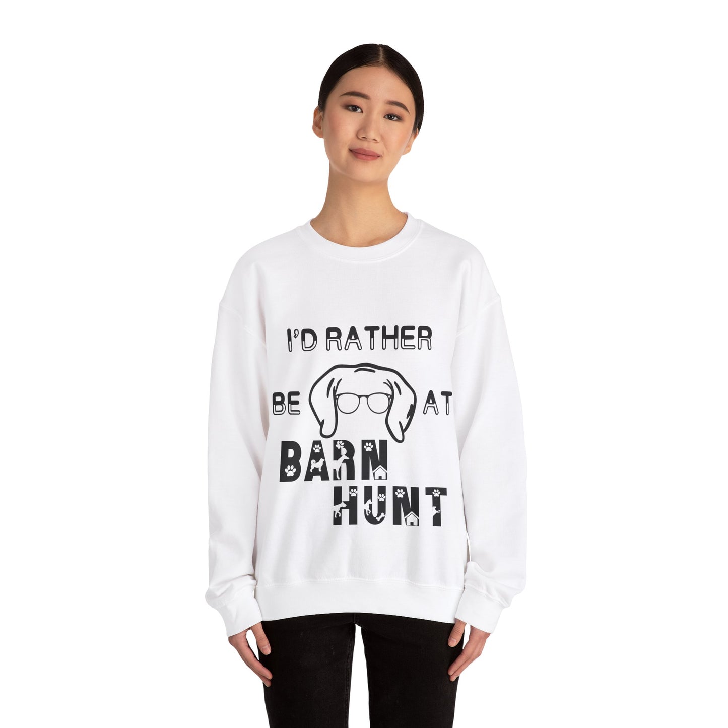 I'd Rather Be At Barn Hunt - Unisex Heavy Blend Crewneck Sweatshirt