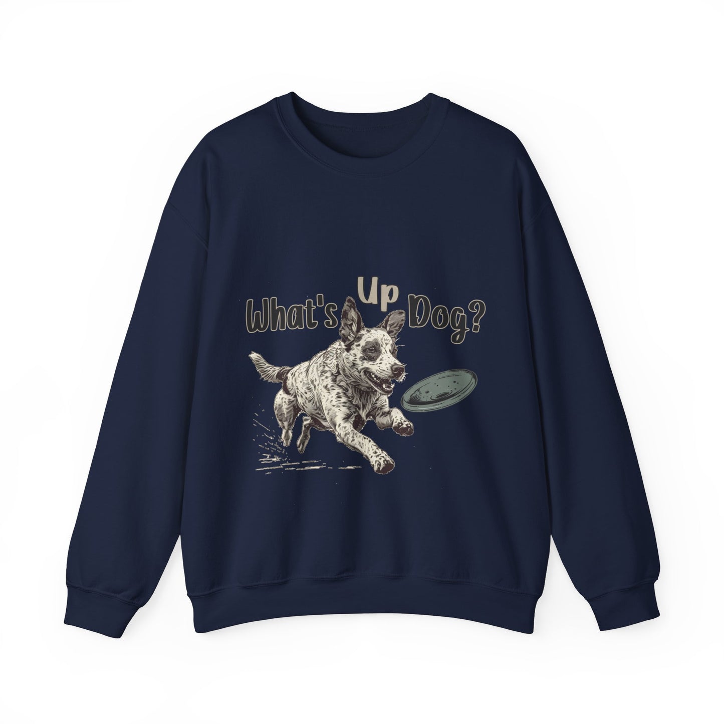 Australian Cattle Dog - What's Up Dog? Frisbee Disc Sports -  - Unisex Heavy Blend Crewneck Sweatshirt