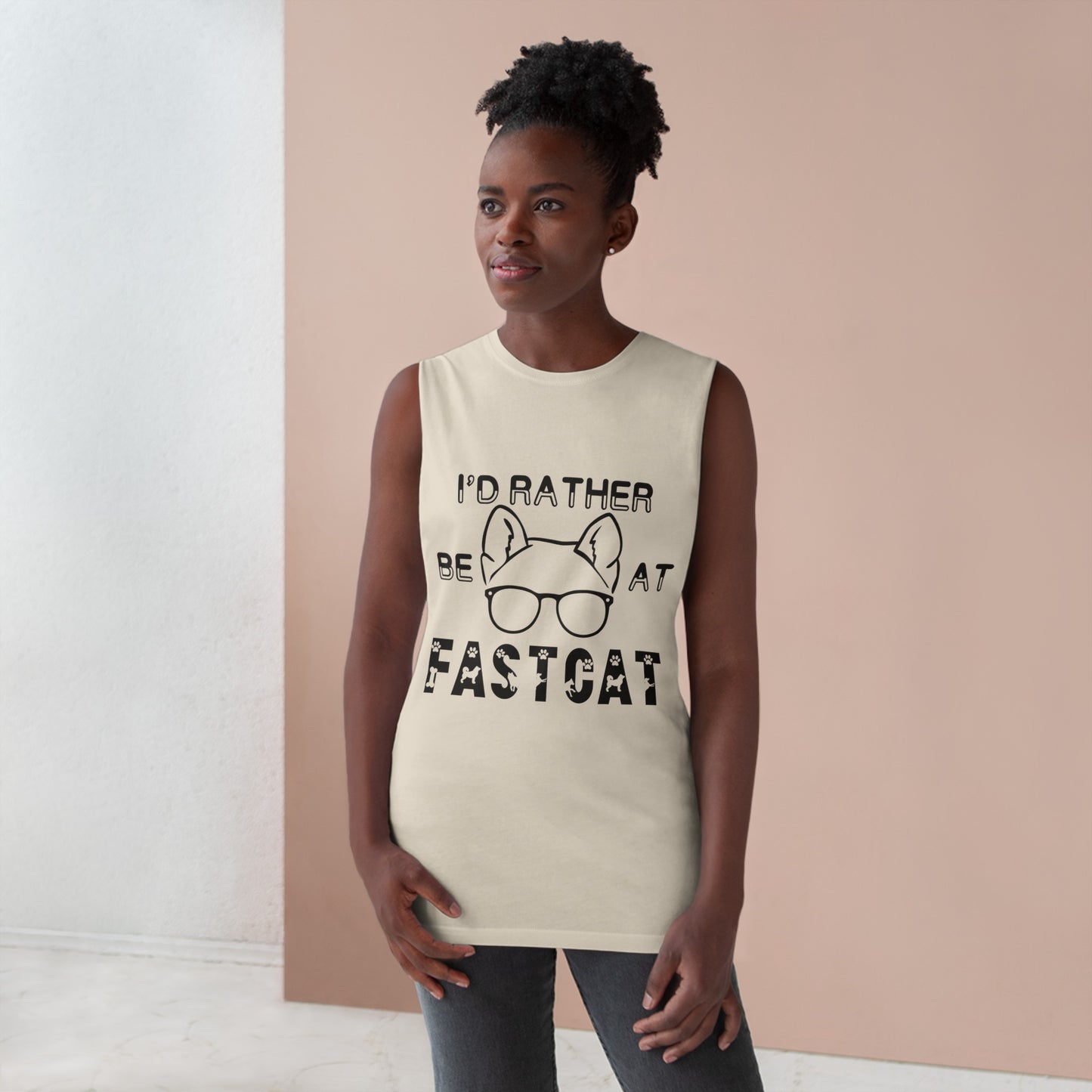 I'd Rather Be At FastCAT - Unisex Barnard Tank Top w/ Raw Armholes