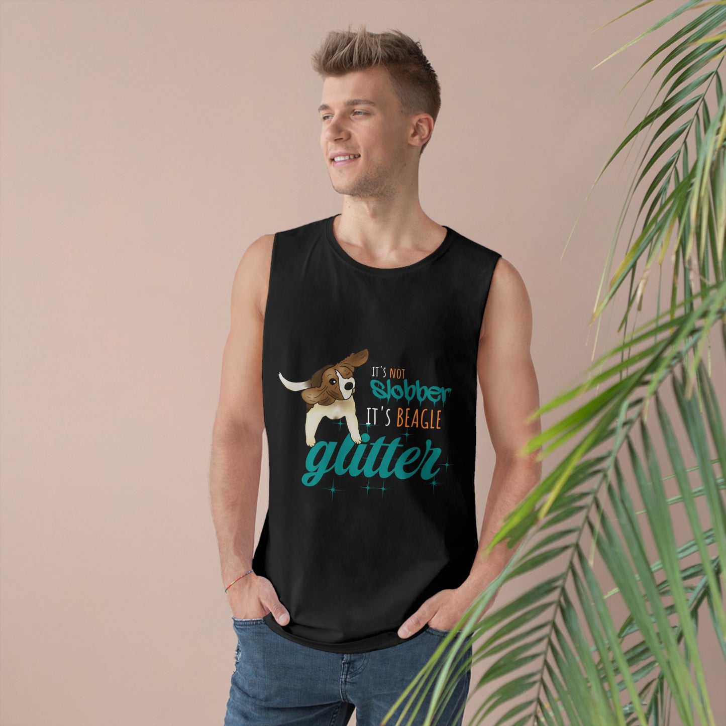 It's Not Slobber - It's Beagle Glitter - Unisex Barnard Tank Top w/ Raw Armholes