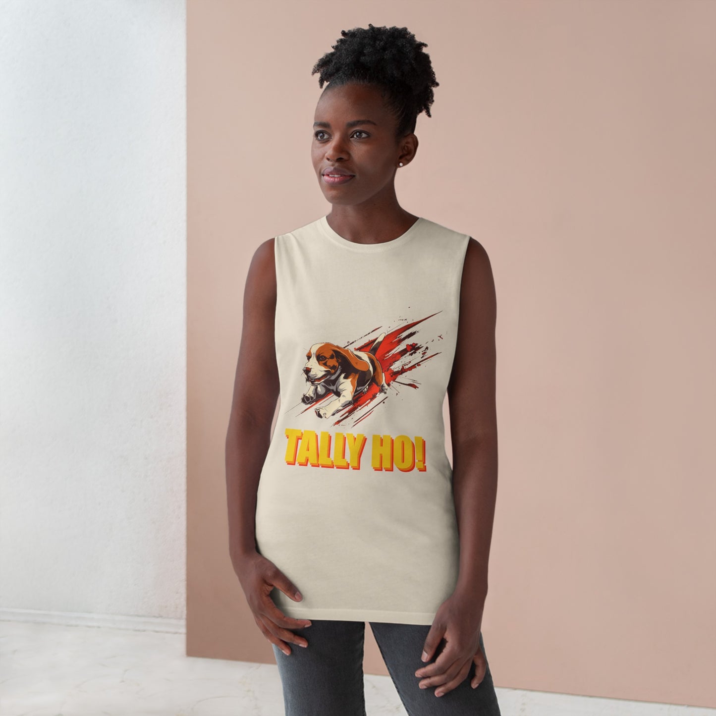 Beagle - Tally Ho! A FastCAT Design - Unisex Barnard Tank Top w/ Raw Armholes