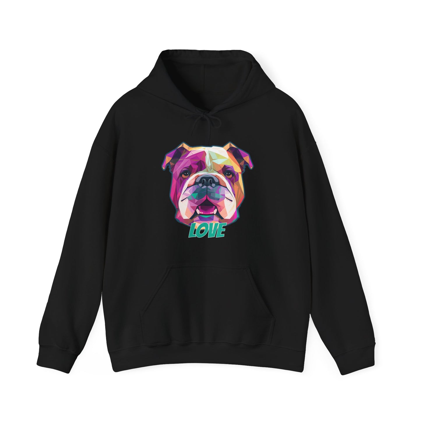 Bulldog - Low Poly LOVE  - Unisex Heavy Blend Hooded Sweatshirt