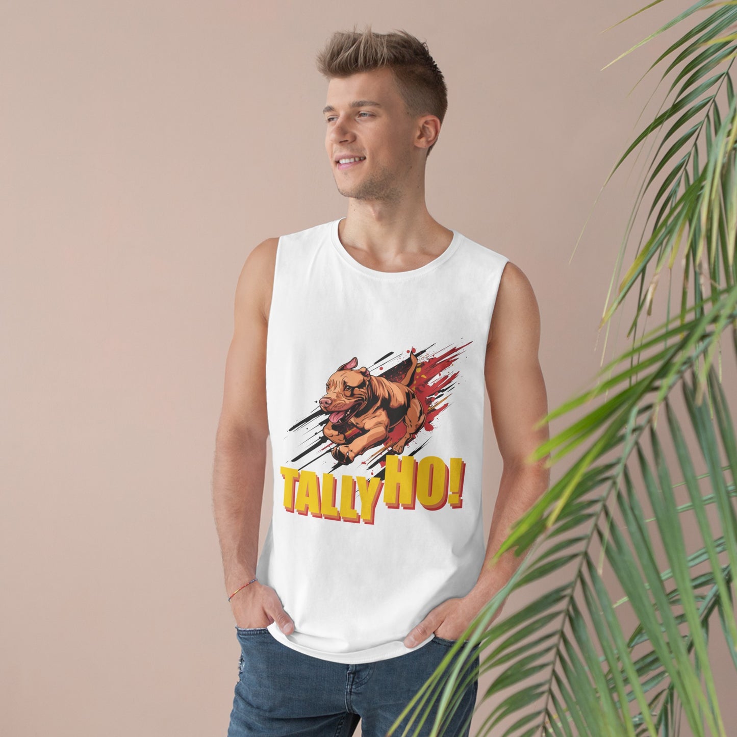 American Pit Bull Terrier - Tally Ho! A FastCAT Design - Unisex Barnard Tank Top w/ Raw Armholes