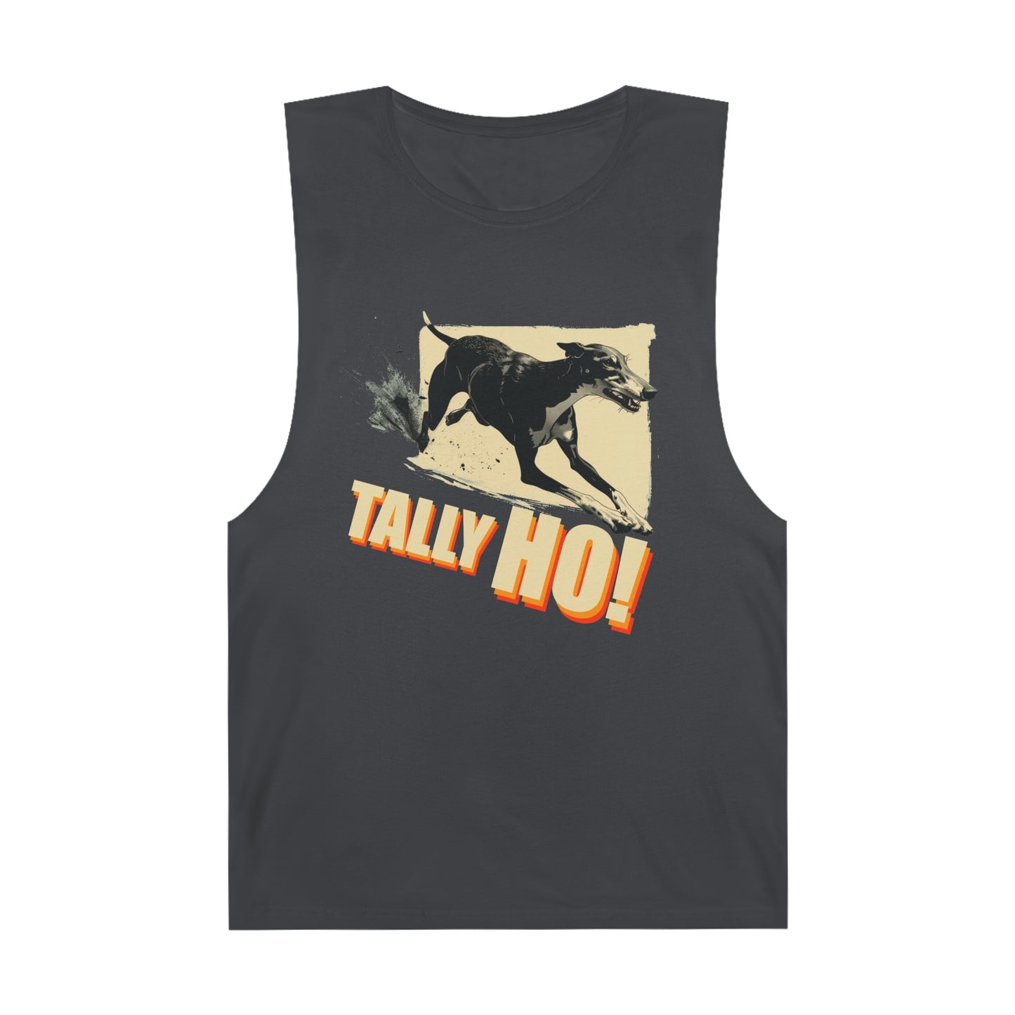 Greyhound - Tally Ho! A FastCAT Design - Unisex Barnard Tank Top w/ Raw Armholes