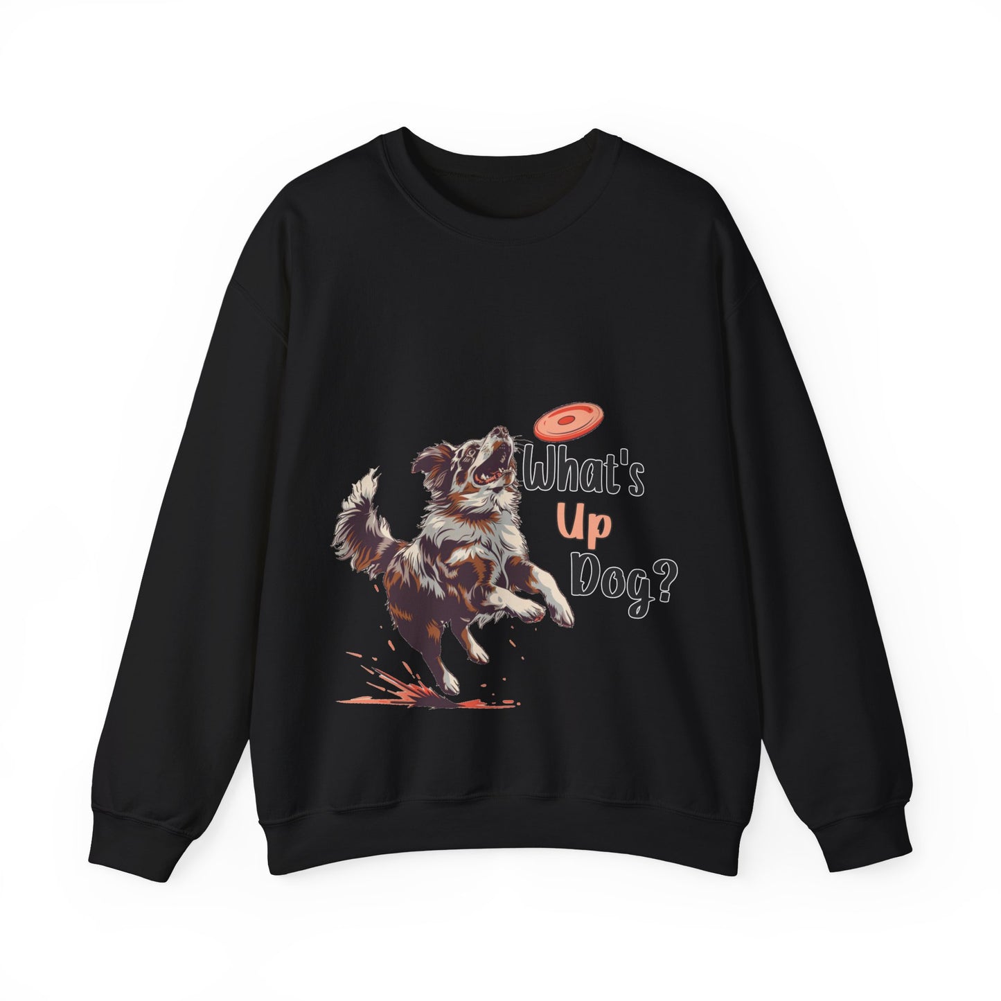 Australian Shepherd - What's Up Dog? Frisbee Disc Sports - Unisex Heavy Blend Crewneck Sweatshirt