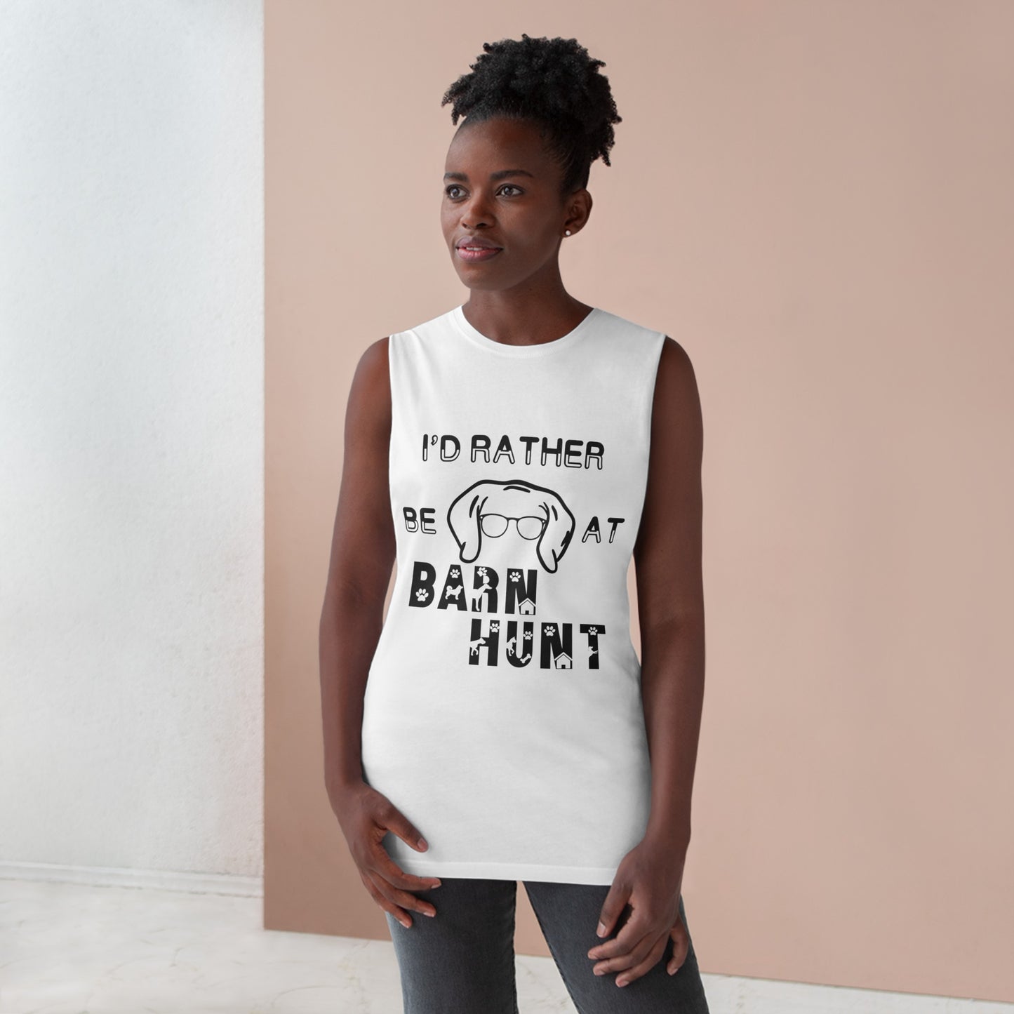 I'd Rather Be At Barn Hunt - Unisex Barnard Tank Top w/ Raw Armholes