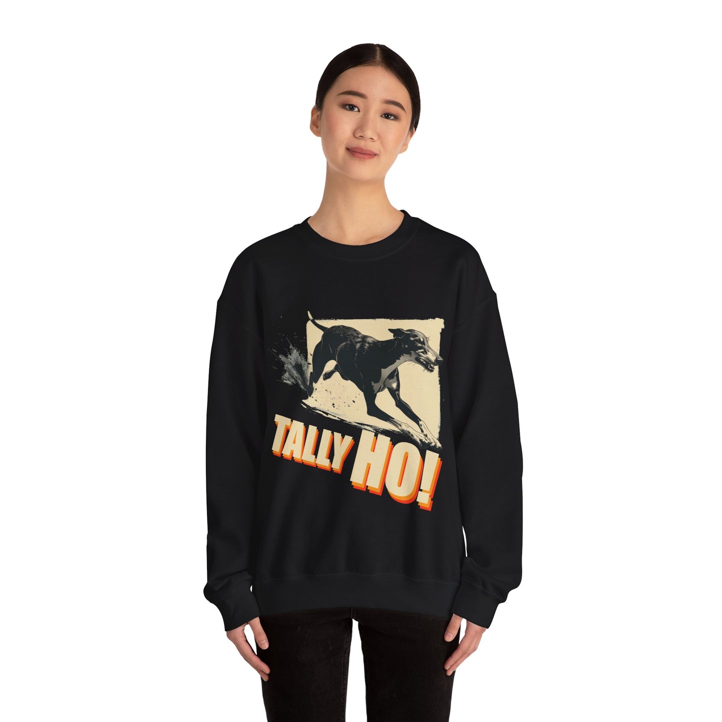 Greyhound: Tally Ho! A FastCAT Design - Unisex Heavy Blend Crewneck Sweatshirt