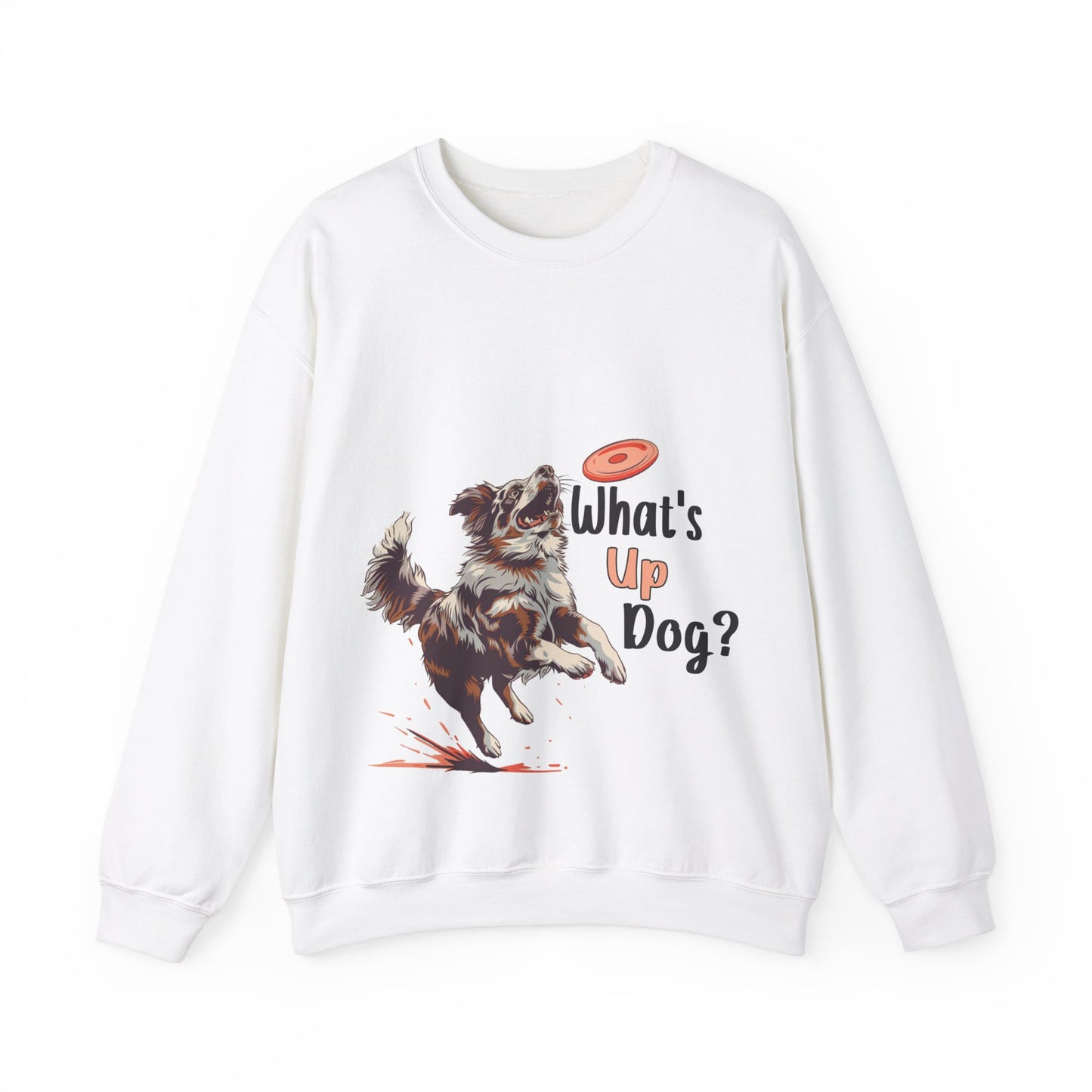 Australian Shepherd - What's Up Dog? Frisbee Disc Sports - Unisex Heavy Blend Crewneck Sweatshirt