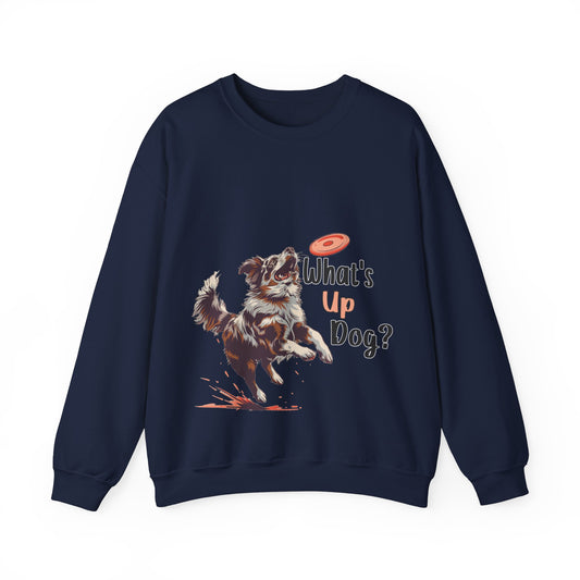 Australian Shepherd - What's Up Dog? Frisbee Disc Sports - Unisex Heavy Blend Crewneck Sweatshirt