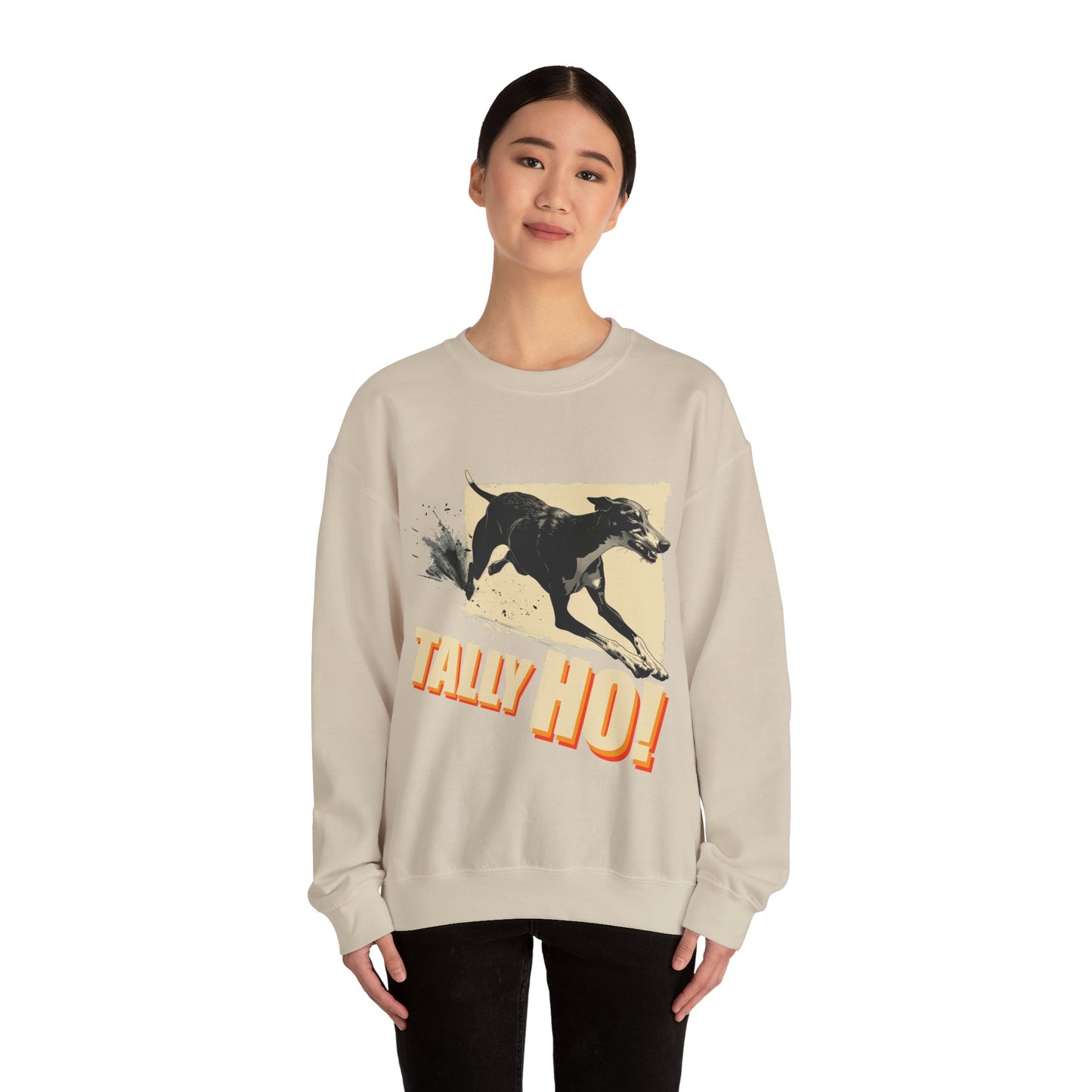 Greyhound: Tally Ho! A FastCAT Design - Unisex Heavy Blend Crewneck Sweatshirt