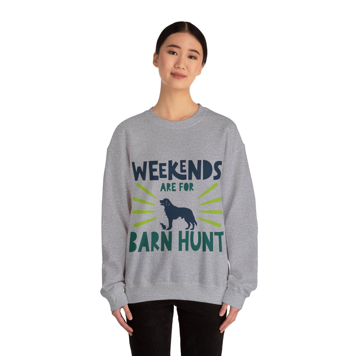 Weekends Are For Barn Hunt - Crewneck Sweatshirt, Heavy Blend, For All Genders