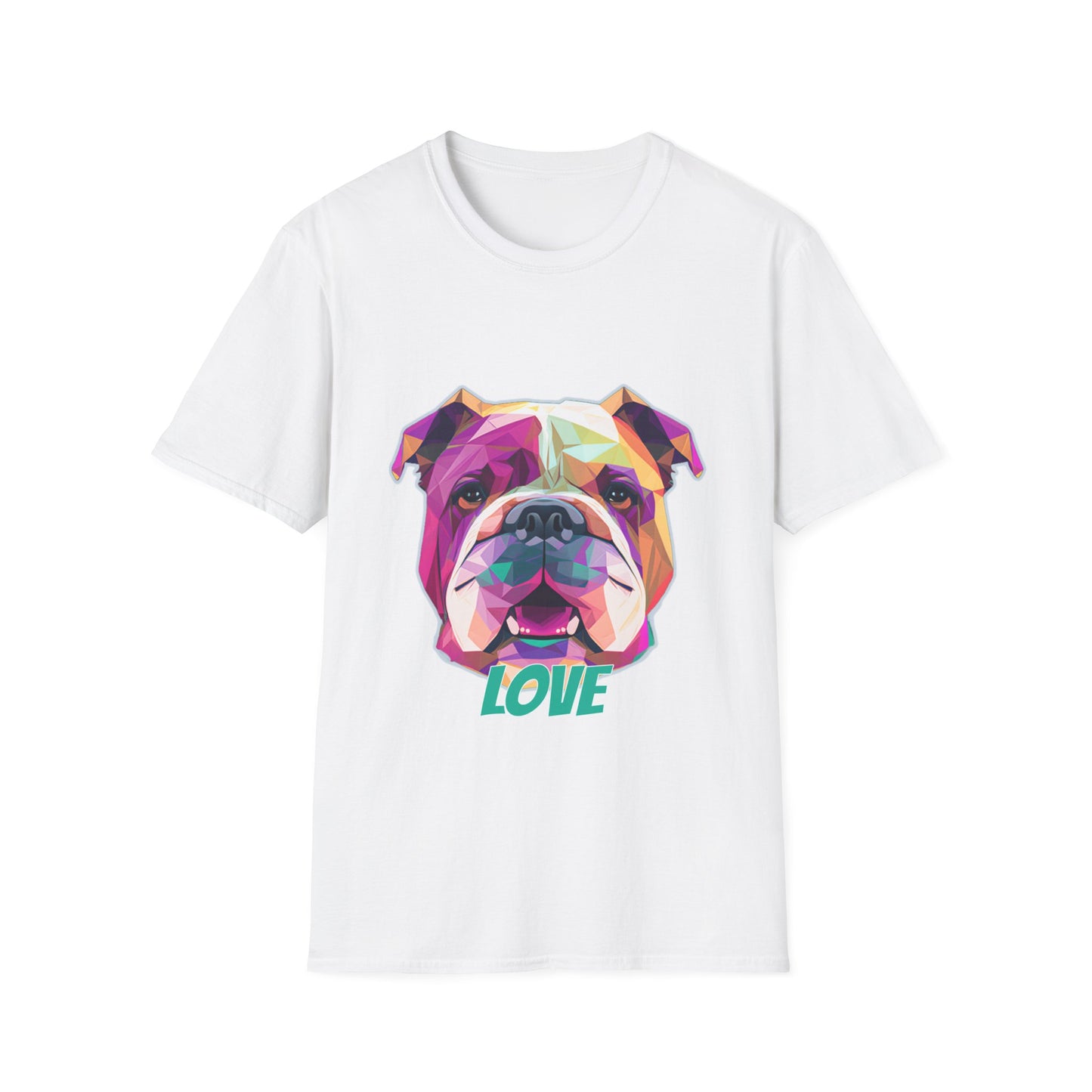 Bulldog - Low Poly LOVE - Unisex Softstyle T-Shirt