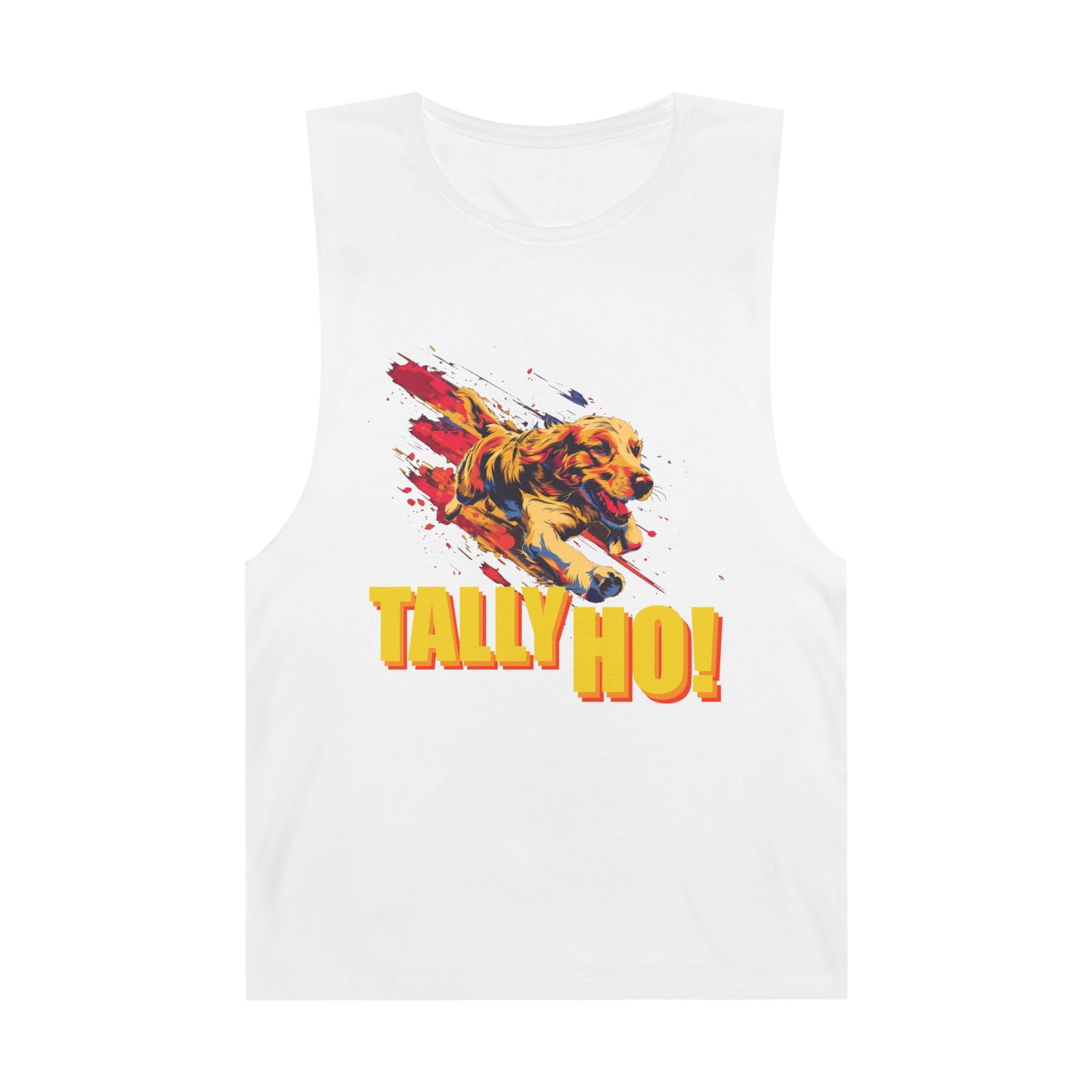 Golden Retriever - Tally Ho! A FastCAT Design - Unisex Barnard Tank Top w/ Raw Armholes