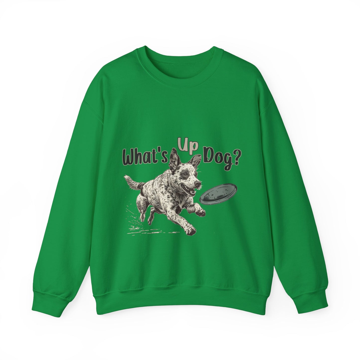 Australian Cattle Dog - What's Up Dog? Frisbee Disc Sports -  - Unisex Heavy Blend Crewneck Sweatshirt