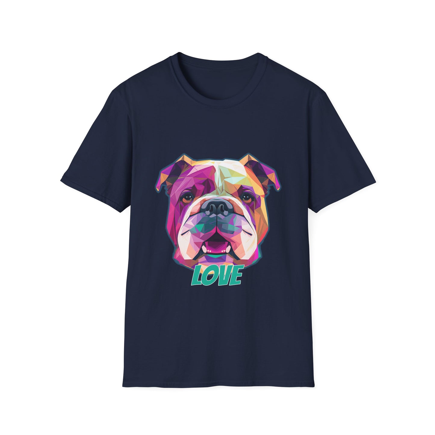 Bulldog - Low Poly LOVE - Unisex Softstyle T-Shirt