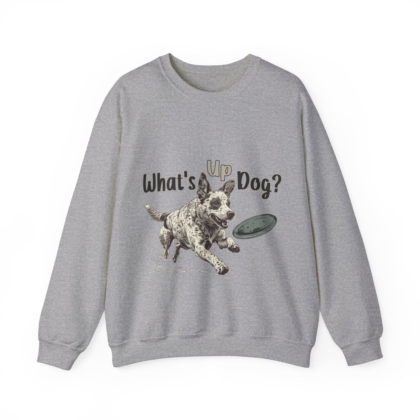 Australian Cattle Dog - What's Up Dog? Frisbee Disc Sports -  - Unisex Heavy Blend Crewneck Sweatshirt