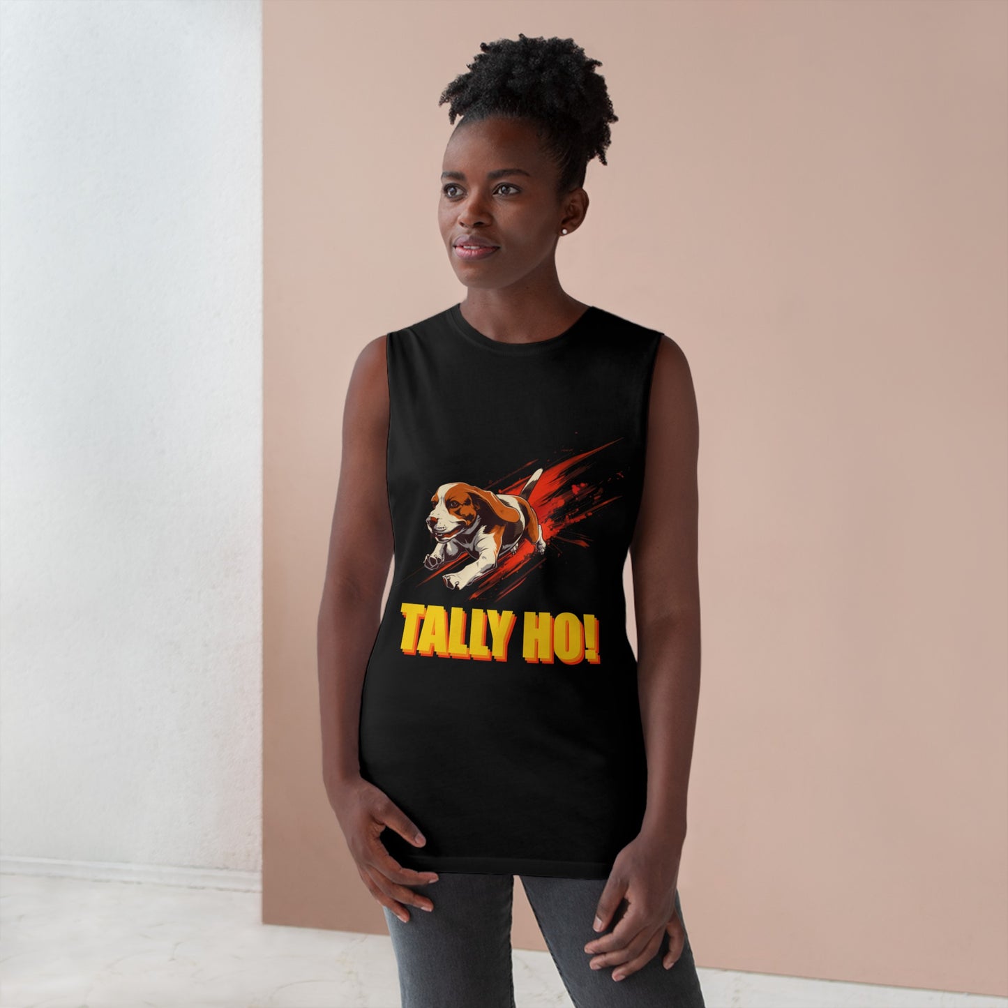 Beagle - Tally Ho! A FastCAT Design - Unisex Barnard Tank Top w/ Raw Armholes