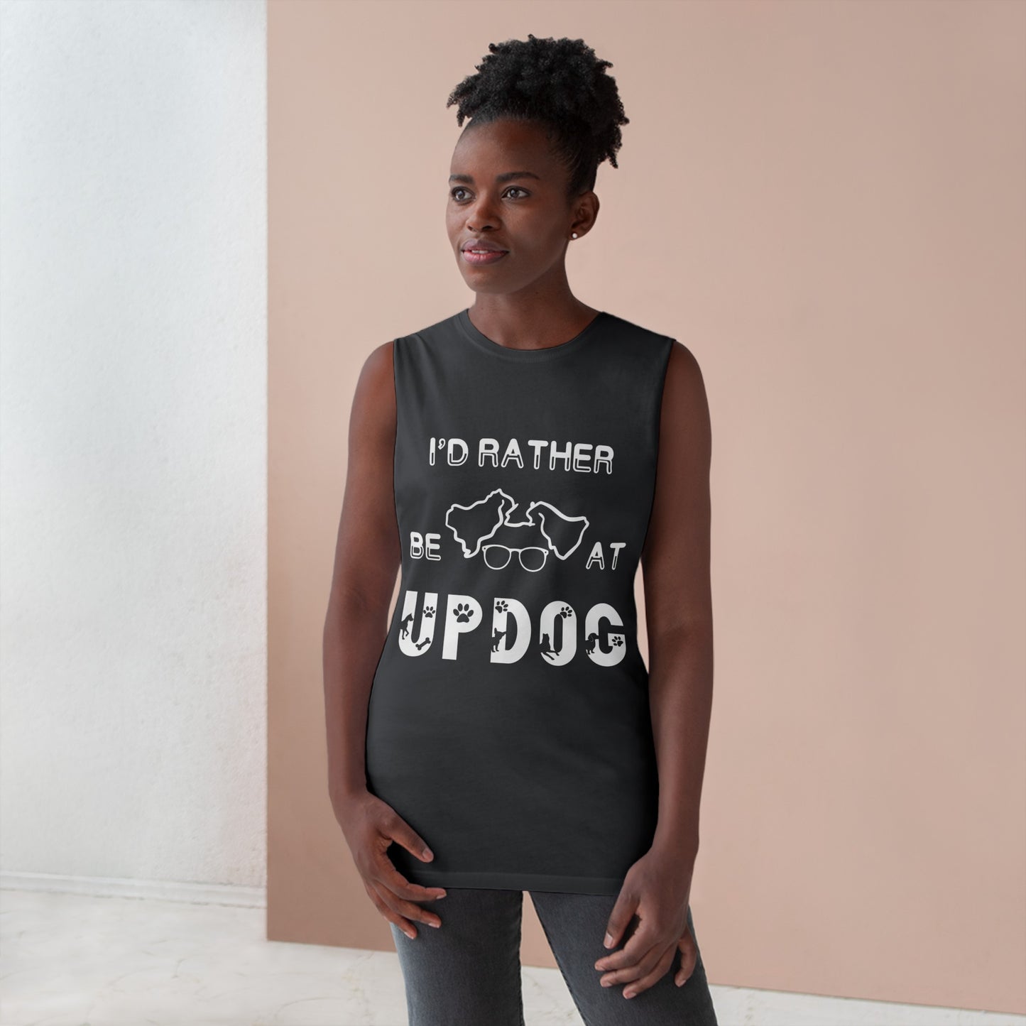 I'd Rather Be At UpDog - Unisex Barnard Tank Top w/ Raw Armholes