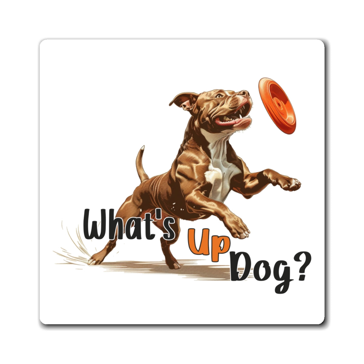 American Pit Bull Terrier - What's Up Dog? Frisbee Disc Sports -  - Square Magnets