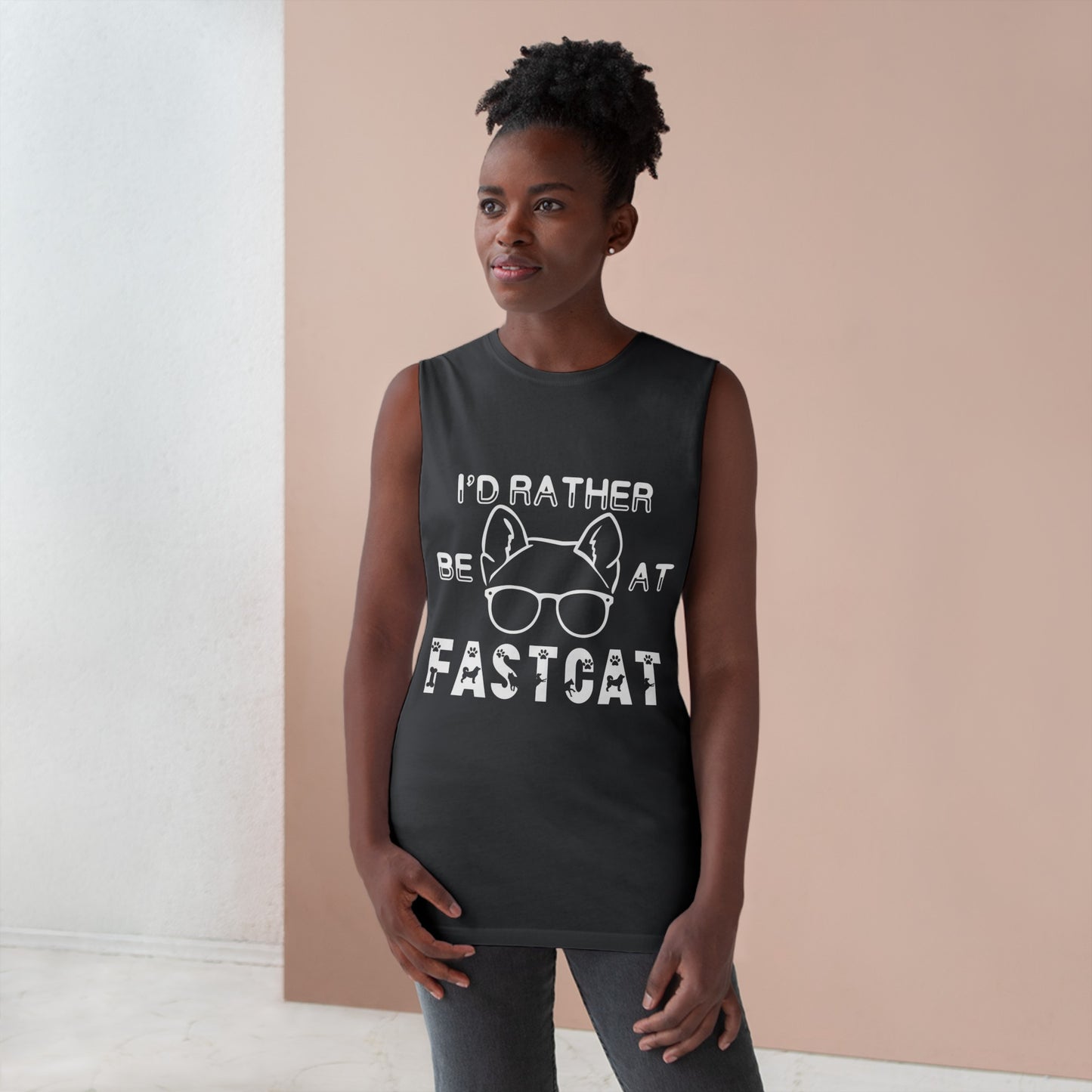 I'd Rather Be At FastCAT - Unisex Barnard Tank Top w/ Raw Armholes