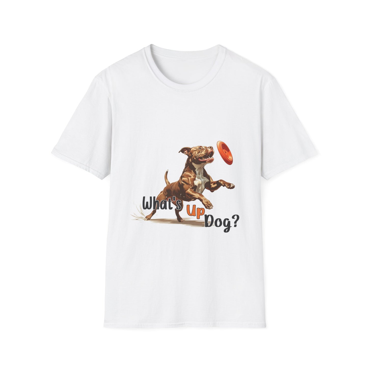 American Pit Bull Terrier - What's Up Dog? Frisbee Disc Sports - Unisex Softstyle T-Shirt