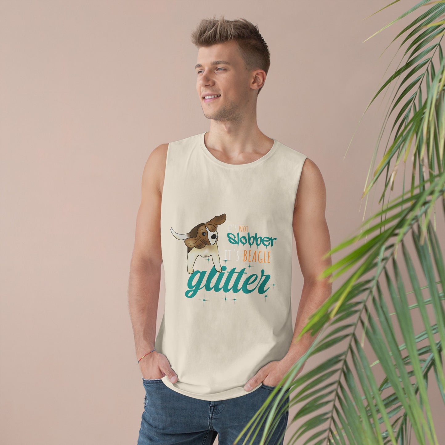 It's Not Slobber - It's Beagle Glitter - Unisex Barnard Tank Top w/ Raw Armholes