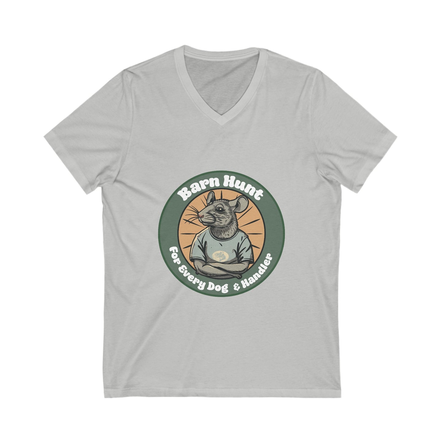 Barn Hunt For Every Dog and Handler - Unisex Jersey Short Sleeve V-Neck Tee