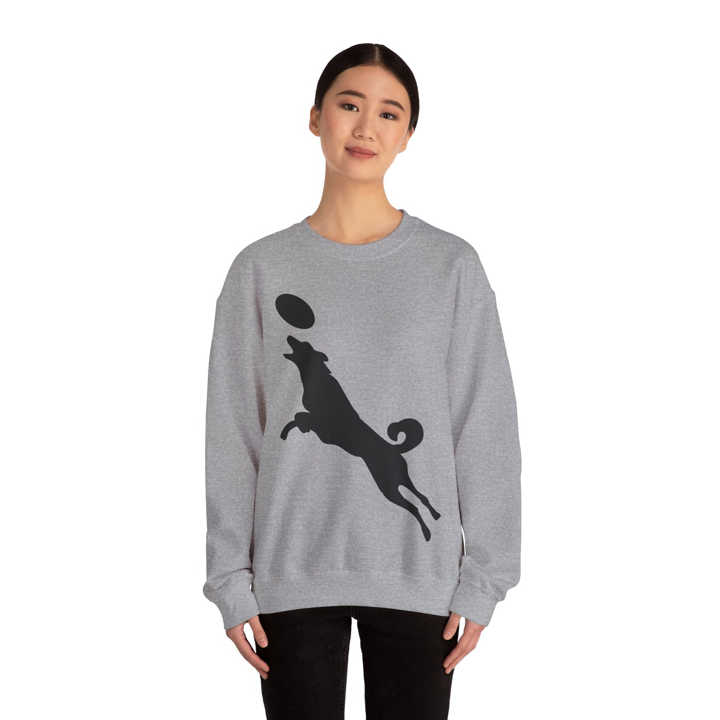 Frisbee Disc Dog  - Unisex Heavy Blend Crewneck Sweatshirt