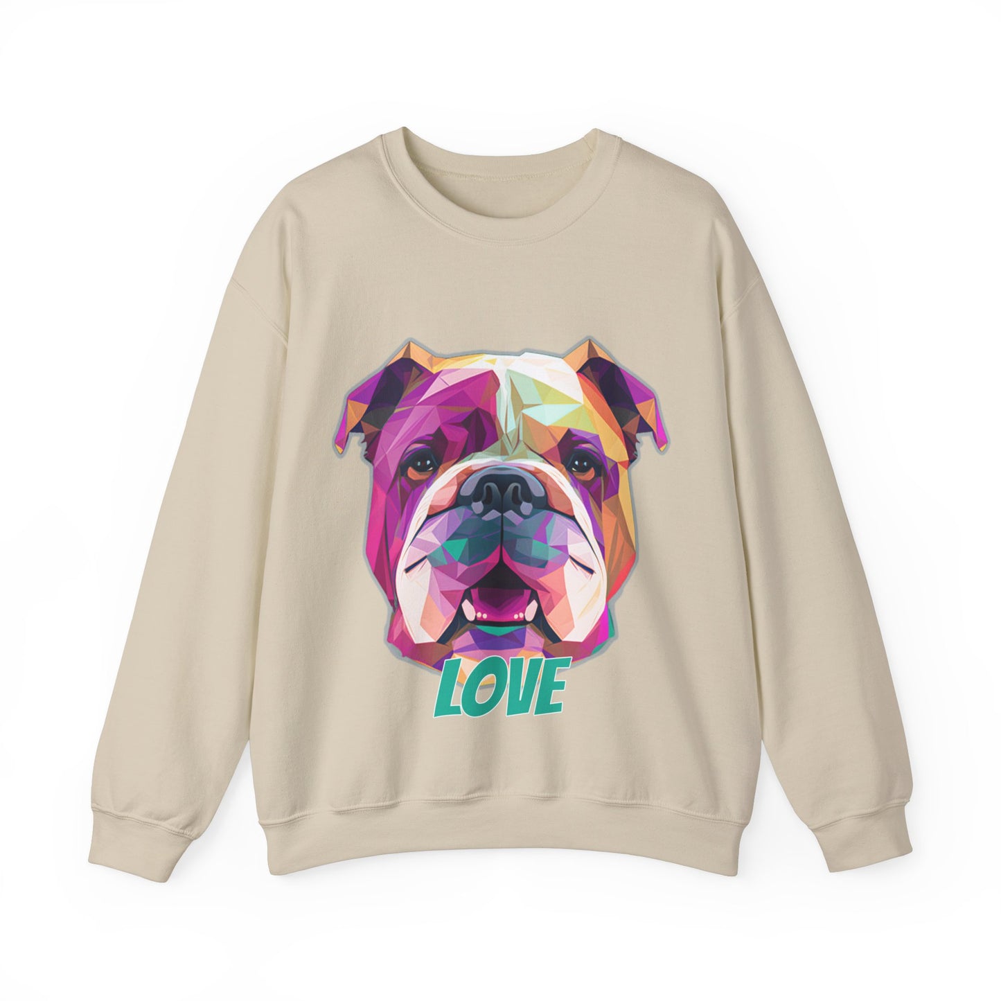 Bulldog - Low Poly LOVE  - Unisex Heavy Blend Crewneck Sweatshirt