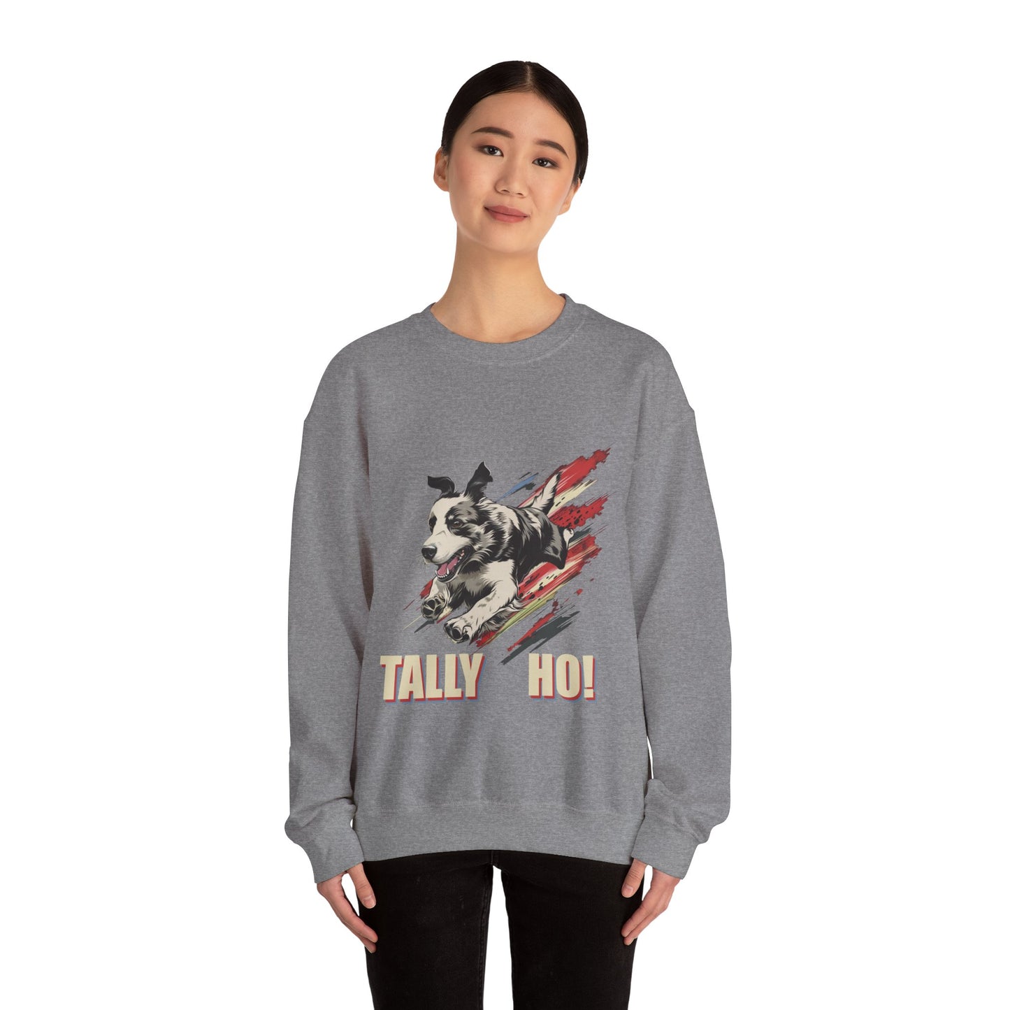 Border Collie: Tally Ho! A FastCAT Design - Unisex Heavy Blend Crewneck Sweatshirt