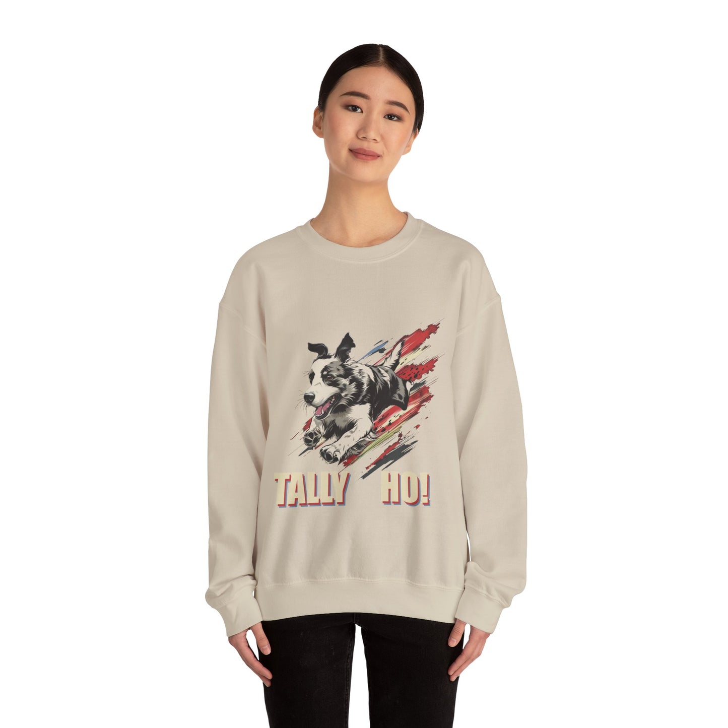 Border Collie: Tally Ho! A FastCAT Design - Unisex Heavy Blend Crewneck Sweatshirt