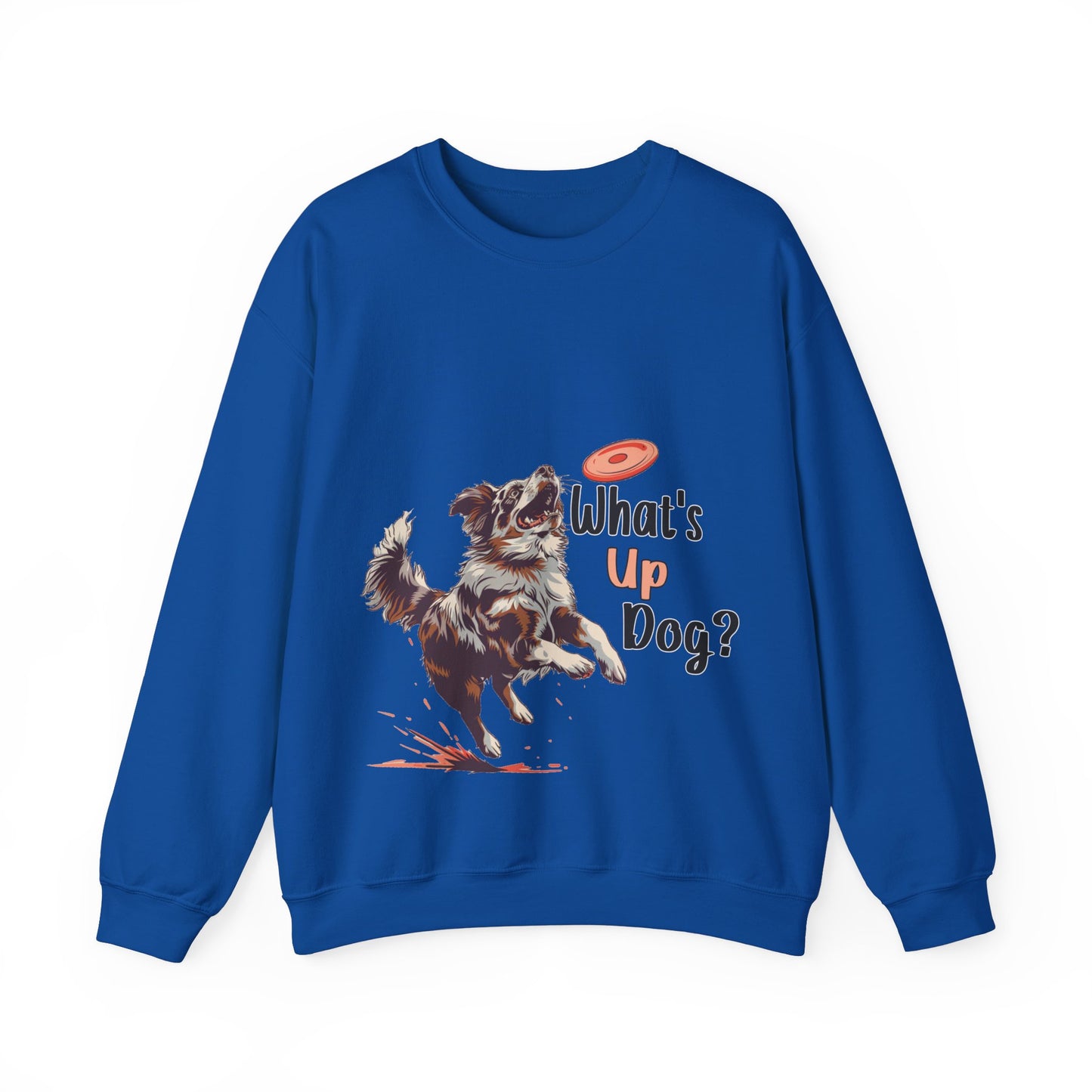 Australian Shepherd - What's Up Dog? Frisbee Disc Sports - Unisex Heavy Blend Crewneck Sweatshirt