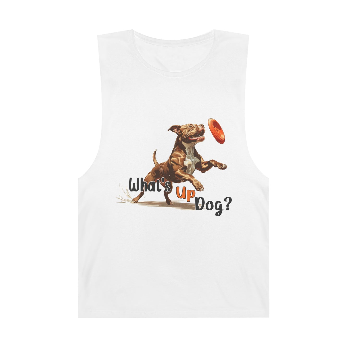 American Pit Bull Terrier (Pittie) - What's Up Dog? Frisbee Disc Sports - Unisex Barnard Tank Top w/ Raw Armholes