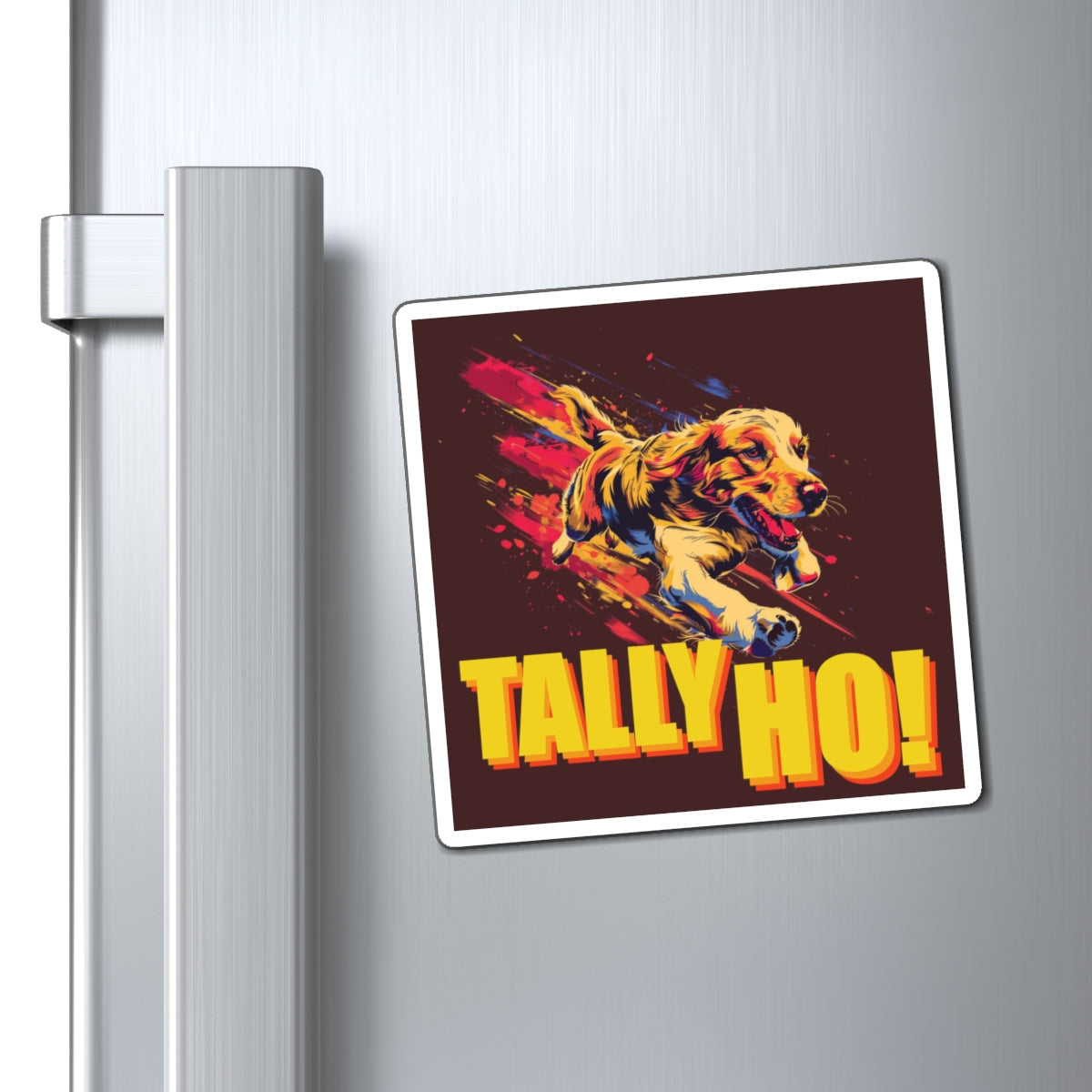 Golden Retriever: Tally Ho! Fast CAT  - Square Magnets