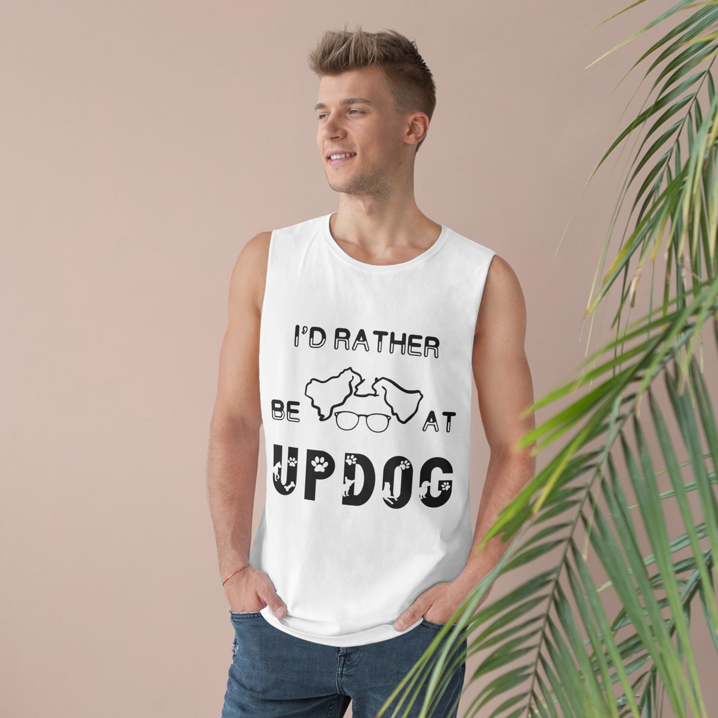 I'd Rather Be At UpDog - Unisex Barnard Tank Top w/ Raw Armholes