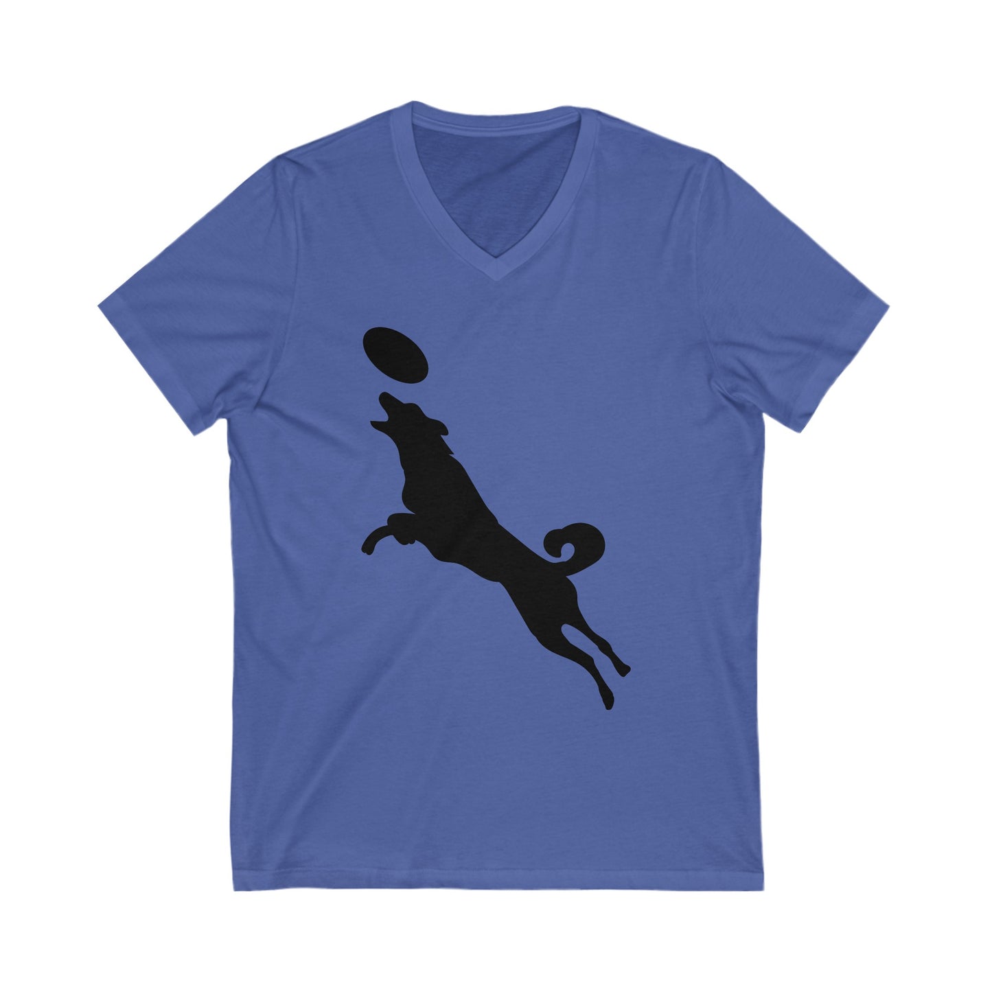 Catching a Frisbee Disc - Unisex Jersey Short Sleeve V-Neck Tee