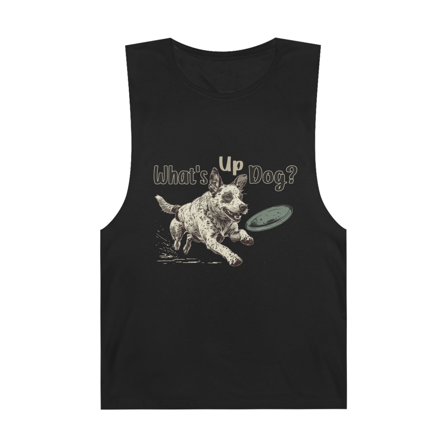 Australian Cattle Dog - What's Up Dog? Frisbee Disc Sports - Unisex Barnard Tank Top w/ Raw Armholes