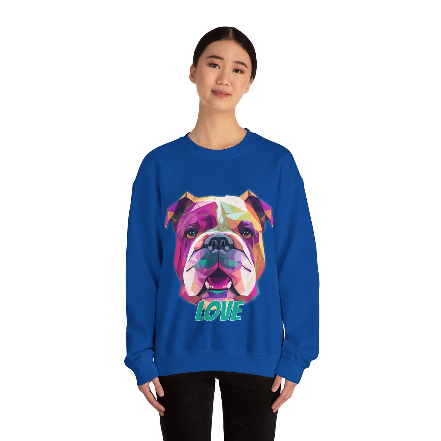 Bulldog - Low Poly LOVE  - Unisex Heavy Blend Crewneck Sweatshirt