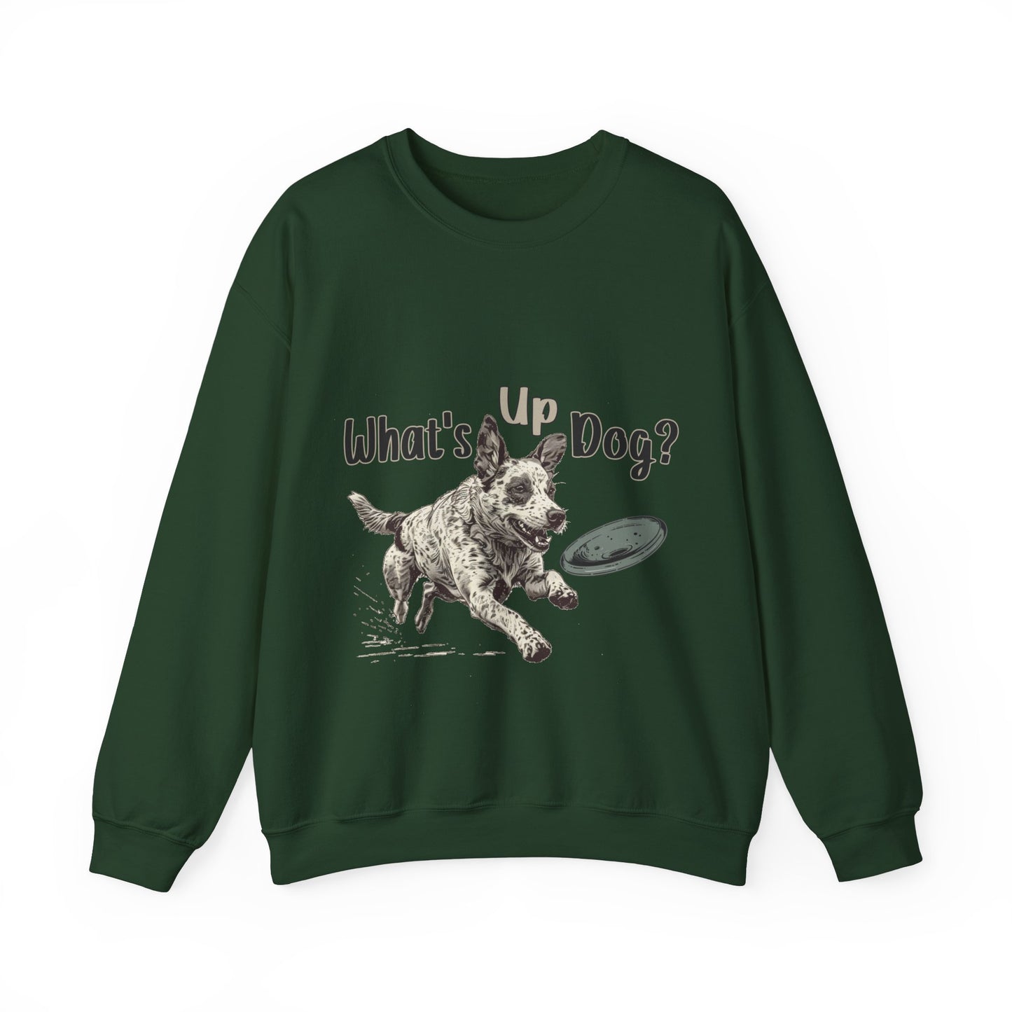 Australian Cattle Dog - What's Up Dog? Frisbee Disc Sports -  - Unisex Heavy Blend Crewneck Sweatshirt