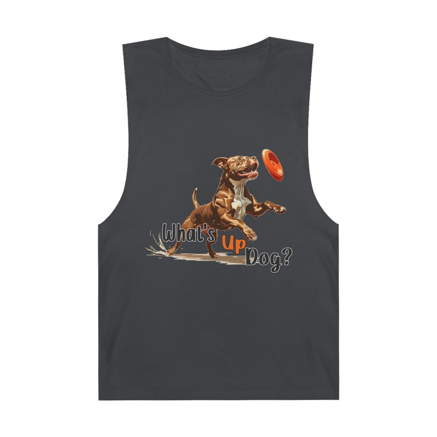 American Pit Bull Terrier (Pittie) - What's Up Dog? Frisbee Disc Sports - Unisex Barnard Tank Top w/ Raw Armholes